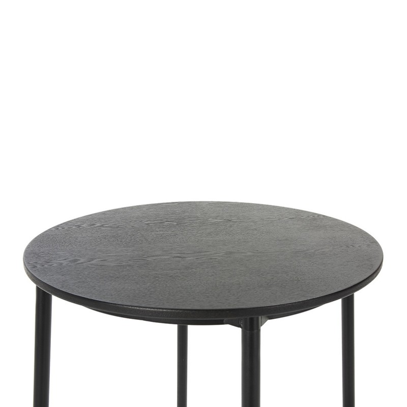 Table haute design 70x70x111 Bois Métal Noir - image 50458