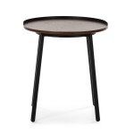 Side Table 50X51X66 Wood Brown Metal Black