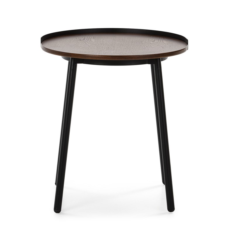 Side Table 50X51X66 Wood Brown Metal Black - image 50460