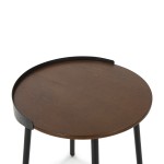 Side Table 50X51X66 Wood Brown Metal Black
