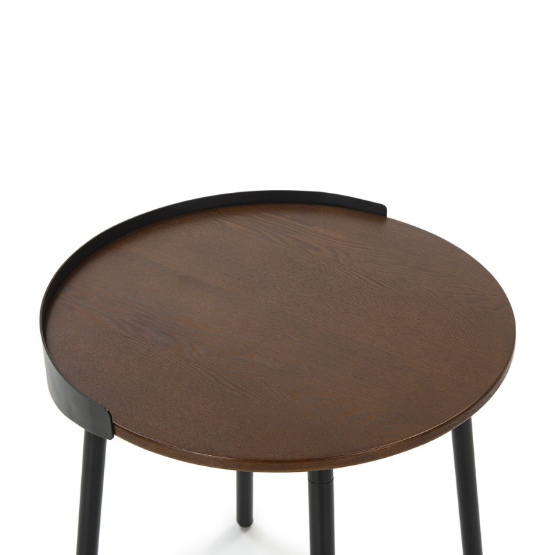 Side Table 50X51X66 Wood Brown Metal Black - image 50461