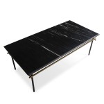 Coffee Table 122X61X37 Marble Black Iron Golden Antique Black