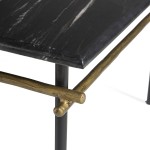 Side Table 61X61X58 Marble Black Iron Golden Antique Black