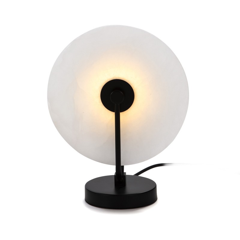 Table Lamp 25X13X32 Marble White Metal Black