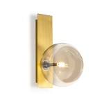 Wall Lamp 17X20X30 Glass Amber Metal Golden