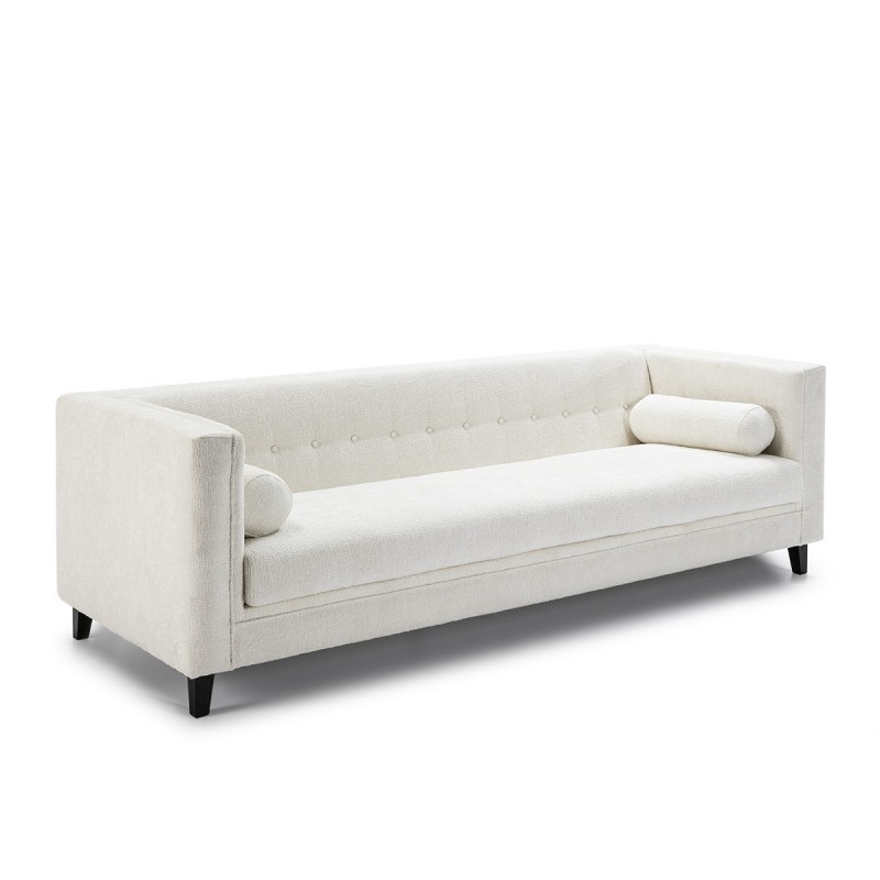 Sofa 4 Seats 240X95X70 Fabric White - image 50614