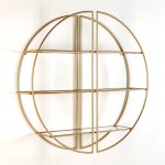 Shelf 100X23X100 Glass Metal Golden