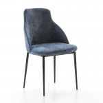 Chair 52X55X87 Metal Black Fabric Blue