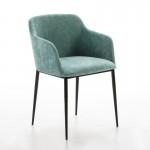 Chair Armrests 51X55X78 Metal Black Fabric Green