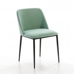 Chair 56X52X77 Metal Black Fabric Green