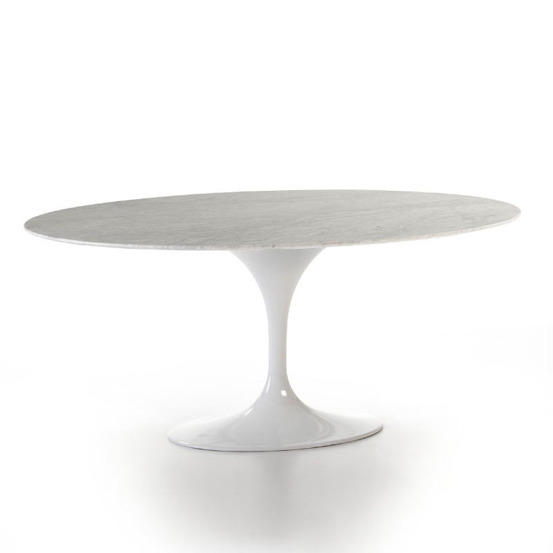 Dining Room Table 170X110X73 Marble Aluminium White