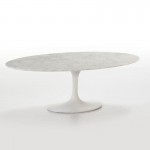 Coffee Table 120X60X42 Marble Fiberglass White