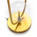 Lampada Da Tavolo 25X22X60 Vetro Metallo Dorato