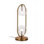 Table Lamp 25X22X60 Glass Metal Golden