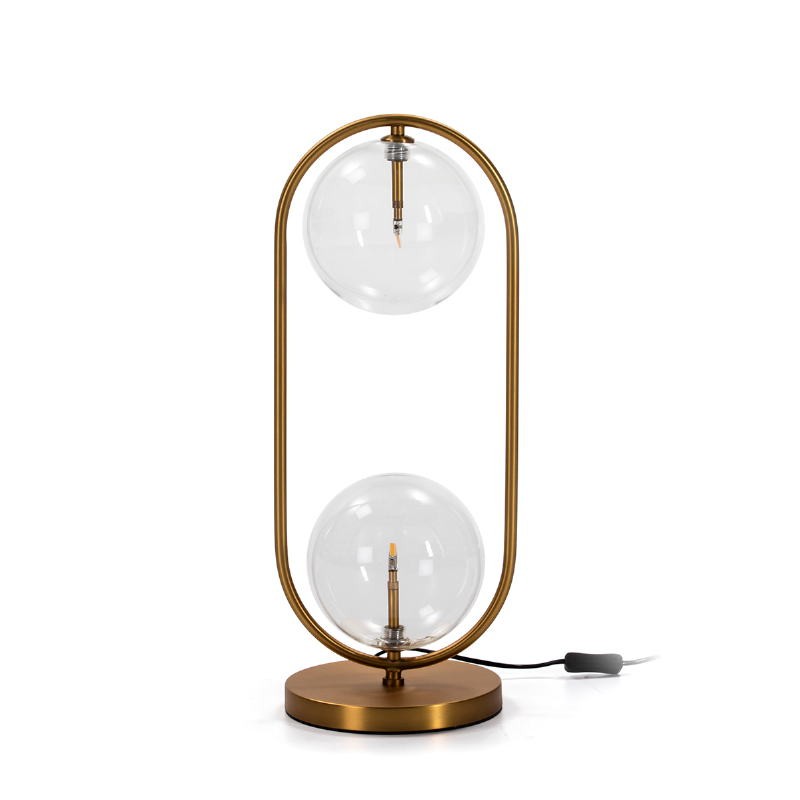 Table Lamp 25X22X60 Glass Metal Golden - image 50776