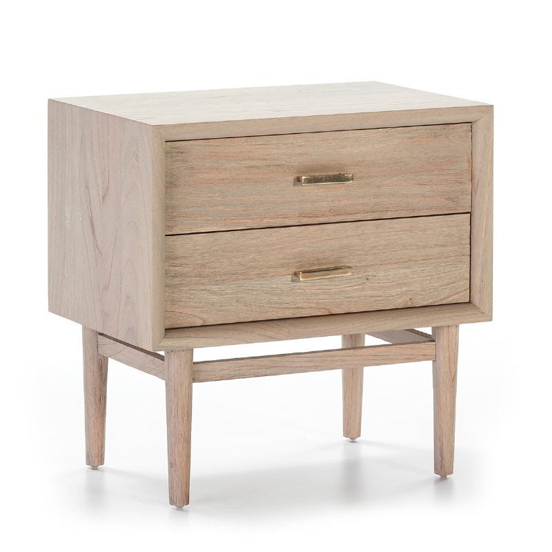 Bedside Table 2 Drawers 60X40X60 Wood Grey - image 50778