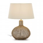 Table Lamp Without Lampshade 29X29X36 Glass Metal Golden