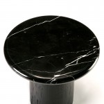 Side Table 50X50X50 Wood Marble Black
