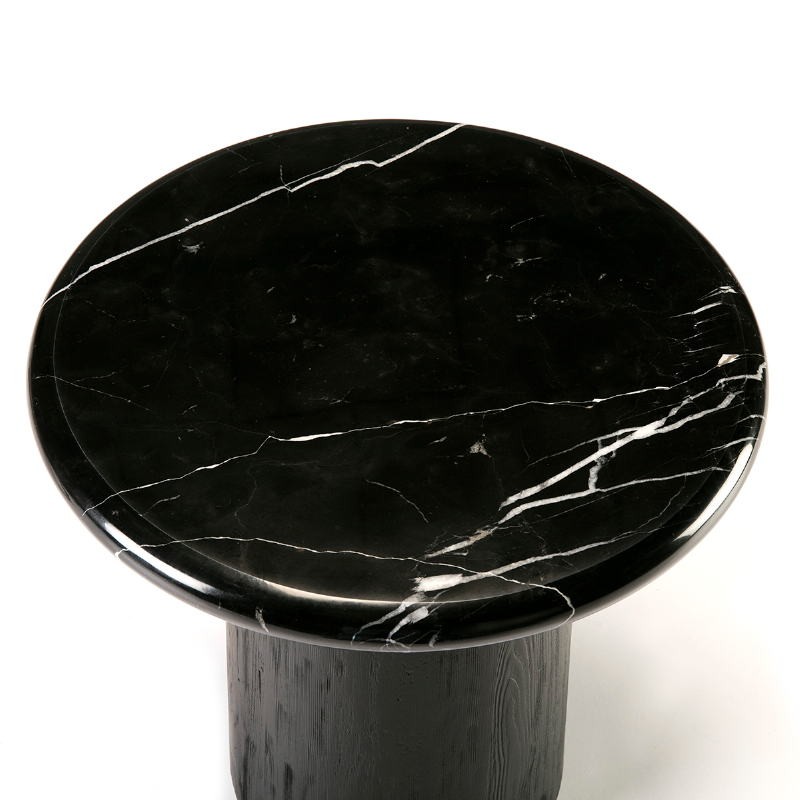 Side Table 50X50X50 Wood Marble Black - image 50910