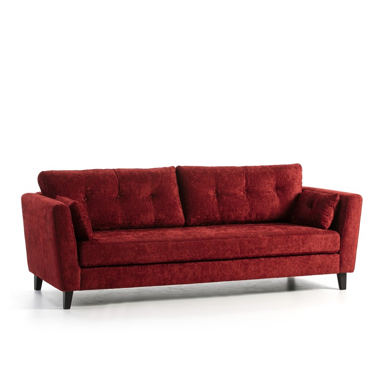 3-Seater Straight Sofa 216X90X85 Red - image 50911