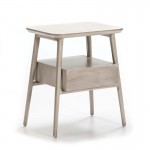 Bedside Table 1 Drawer 50X38X60 Wood Grey Veiled