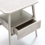 Nachttisch 1 Schublade 50X38X60 Holz Verschleiertes Grau