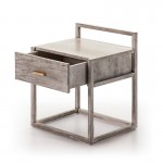 Nachttisch 1 Schublade 50X40X60 Holz Verschleiertes Grau