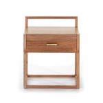 Bedside Table 1 Drawer 50X40X60 Wood Natural Veiled