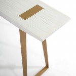 Console 150X40X80 Wood White Metal Golden
