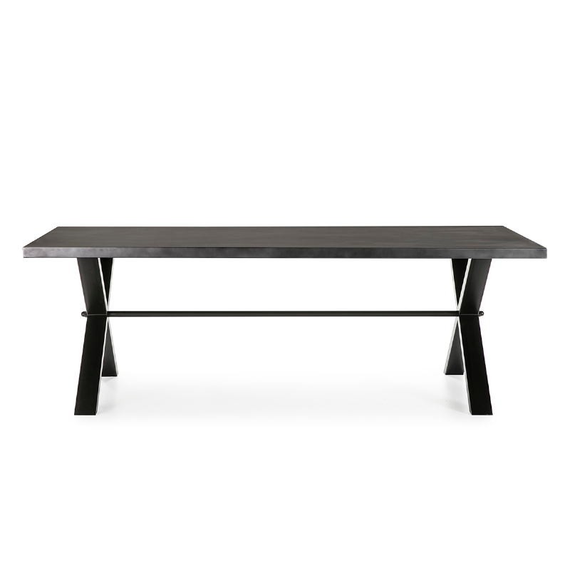 Dining Room Table 238X100X75 Metal Natural Black - image 51045