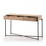 Console 120X40X76 Wood White Washed Metal Black