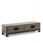 Tv Furniture 4 Drawers 161X45X45 Wood Grey Black