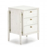 Bedside Table 3 Drawers 50X40X61 Wood White