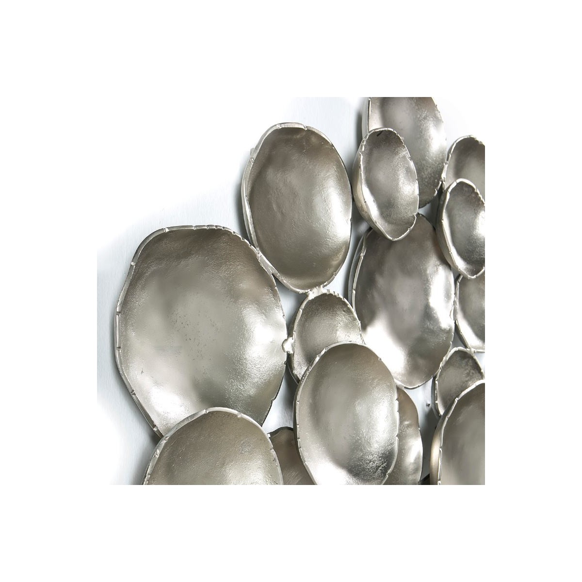 Deko Totenkopf Wandskulptur Silber, 42x30 cm, Aluminium