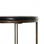 Side Table 41X41X59 Metal Golden Stone Black