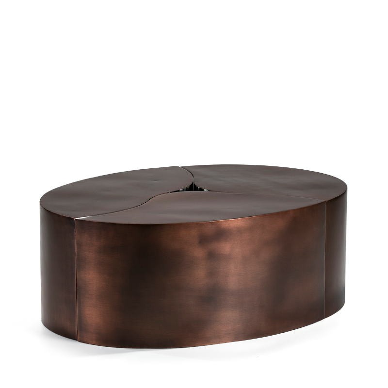 Coffee Table 103X76X35 Metal Copper Antique Silver - image 51517