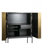 Bar Furniture 91X56X152 Wood Golden Black Metal Black