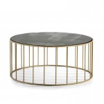 Coffee Table 101X101X45 Mirror Aged Metal Golden