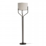 Standard Lamp With Lampshade 28X28X165 Metal Dark Brown