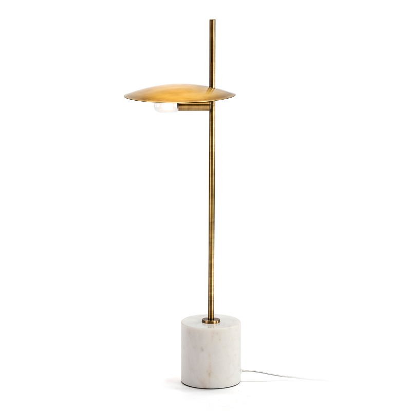 Table Lamp 24X12X77 Marble White Metal Golden - image 51675