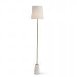 Standard Lamp Without Lampshade 14X14X140 Marble White Metal Golden