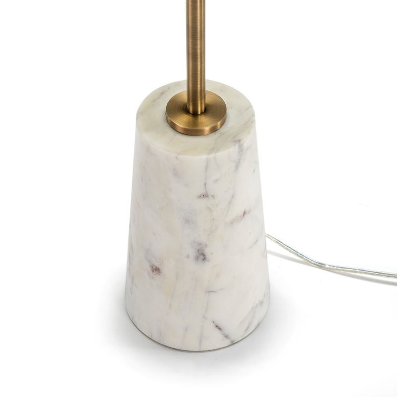 Standard Lamp Without Lampshade 14X14X140 Marble White Metal Golden - image 51687