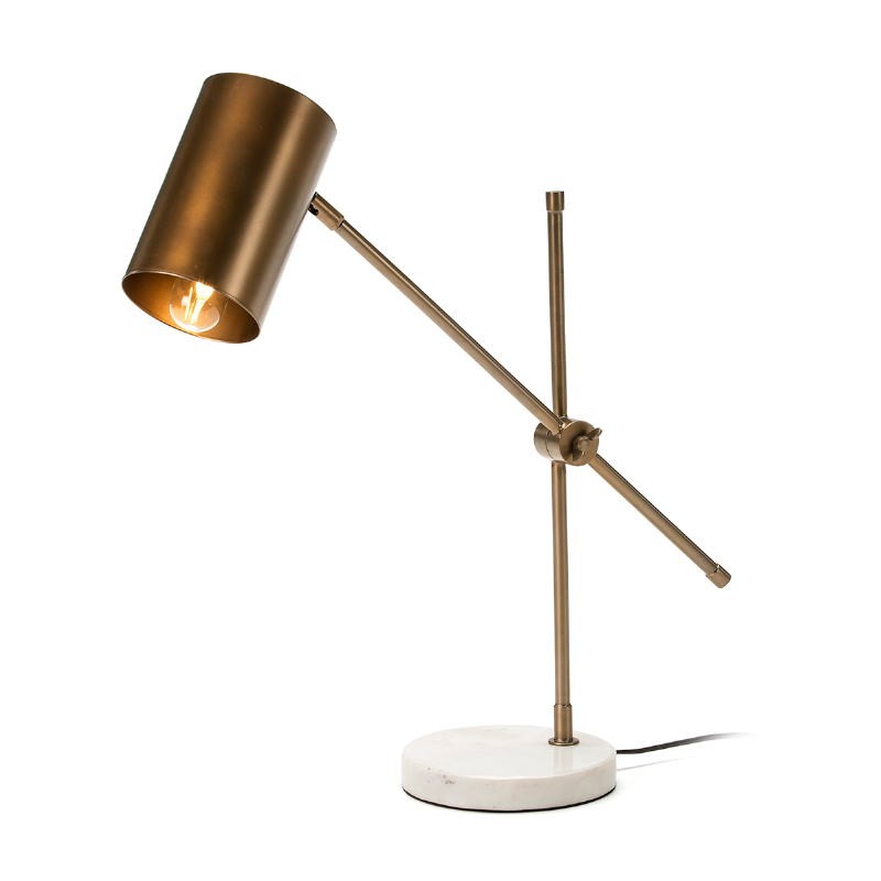 Table Lamp 66X16X75 Marble White Metal Golden - image 51690