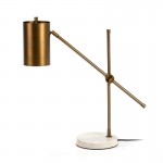 Table Lamp 66X16X75 Marble White Metal Golden