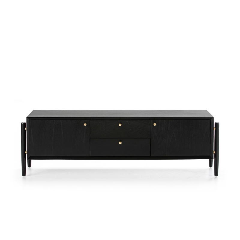 Tv Furniture 2 Doors 2 Drawers 160X40X50 Wood Black - image 51786