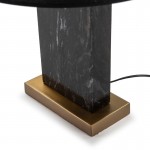 Lampe de Table sans abat-jour 20x10x34 Marbre Noir Métal Doré
