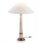 Lampe Auf Tisch Ohne Bildschirm 15X15X57 Methacrylat/Marmor Weiß/Metall Golden