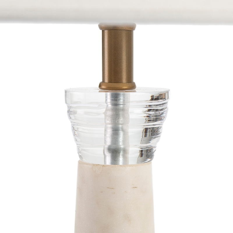 Lampe de Table sans abat-jour 15x15x57 Méthacrylate Marbre Blanc Métal Doré - image 51874