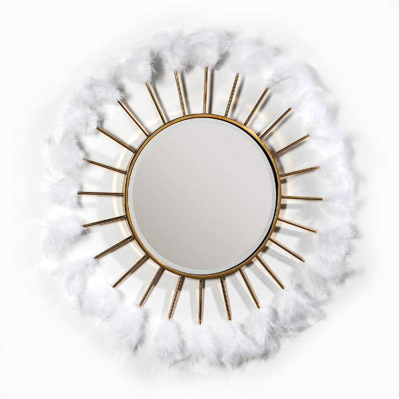 Specchio 103X4X103 Vetro Metallo Dorato Pimue Bianco - image 51879