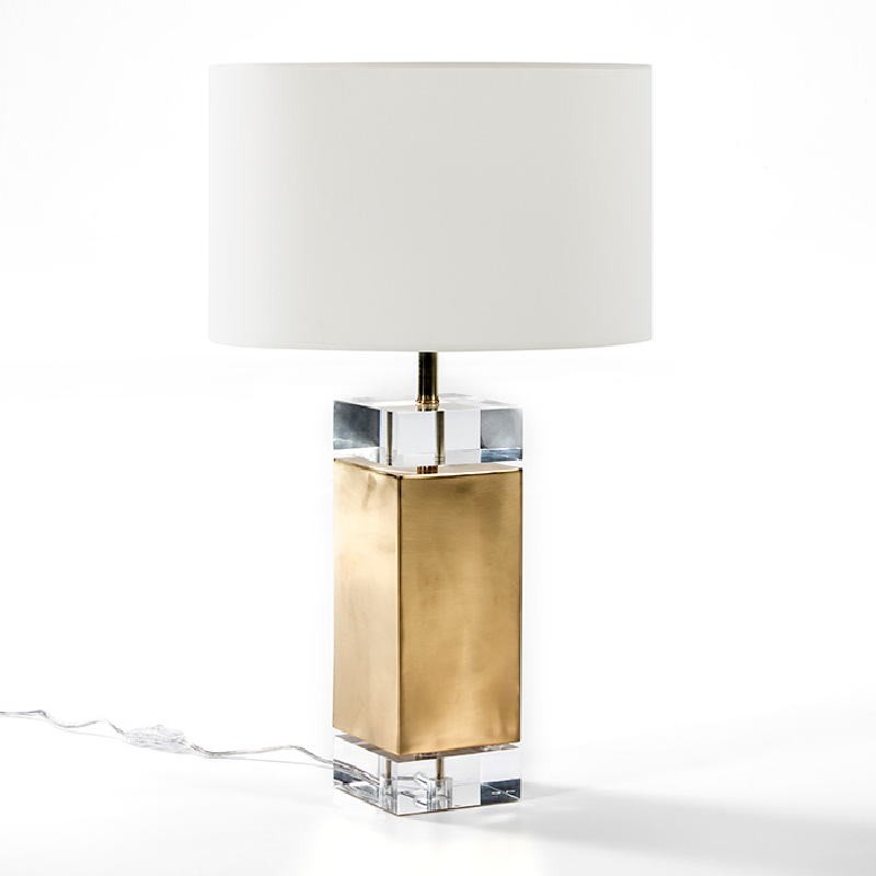 Table Lamp Without Lampshade 13X13X50 Acrylic Metal Golden - image 51944